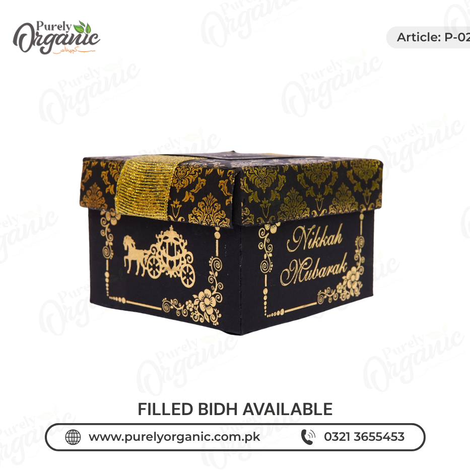 premium bidh box for nikkah with customised tag and panni - purely organic