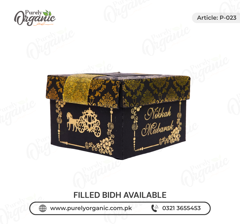 premium bidh box for nikkah with customised tag and panni - purely organic