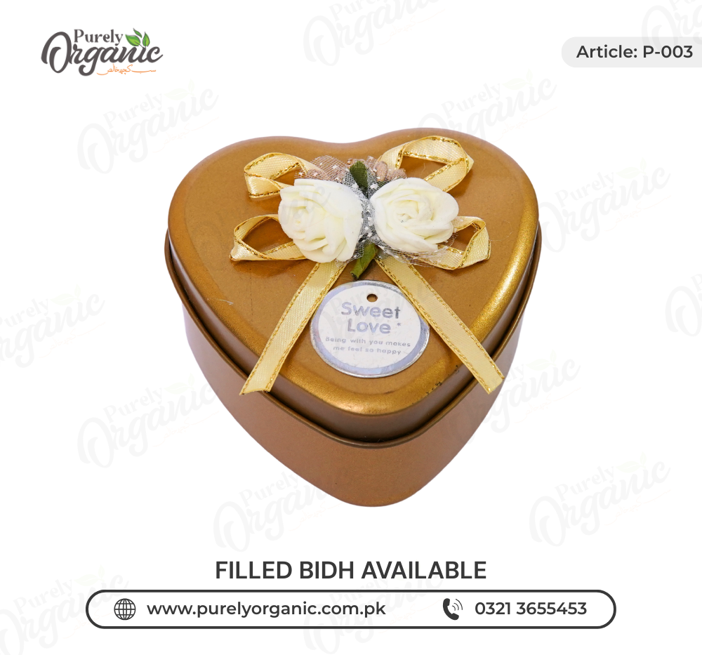 tin heart bidh box with flower imported - Purely Organic