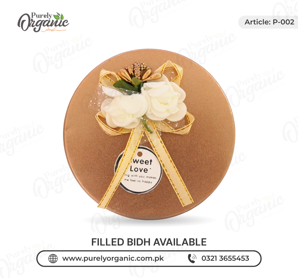 tin metal bidh box imported with flower - Purely Organic