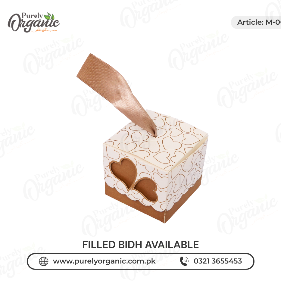wedding bid box with skin ribbon – purely organic